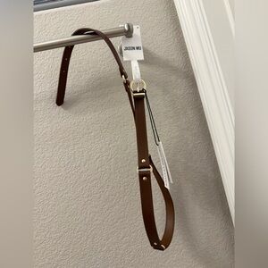 Jason Wu COGNAC Leather Belt with Gold Accents  M 🤎NWT🤎